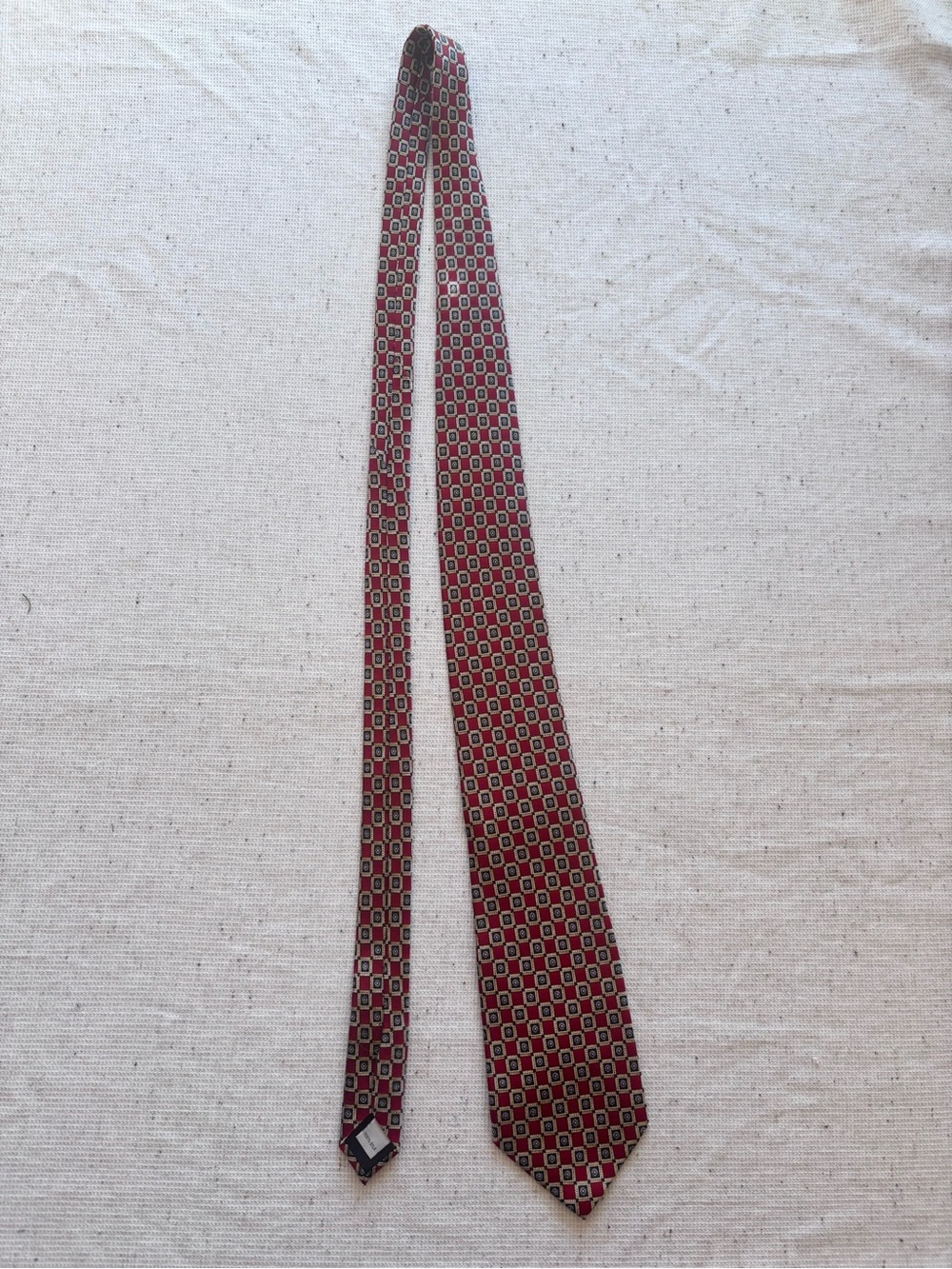 Classic Men's Red Geo Silk Tie